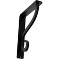 Ekena Millwork Ashford Single, Wrought Iron Bracket, (Single center brace), Powder Coated B 1 1/2"W x 5 1/2"D x 8"H BKTM01X05X08SAS